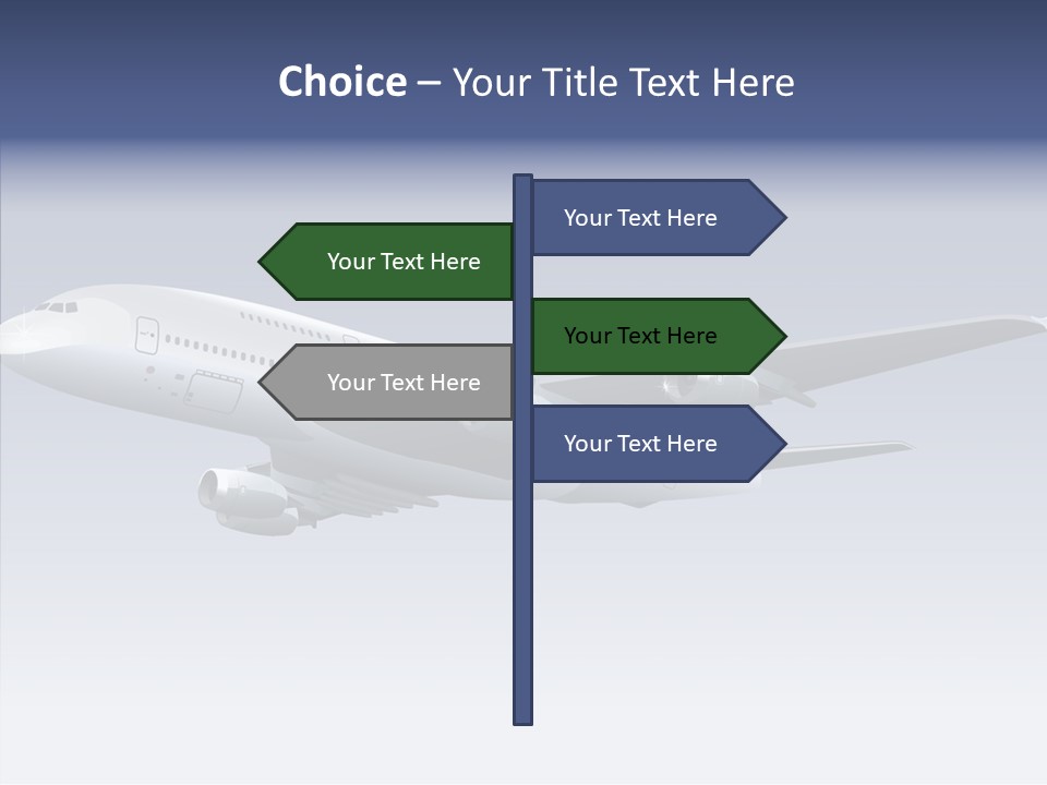 Airplane Gliding Transport PowerPoint Template