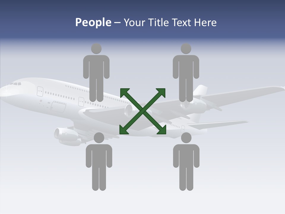 Airplane Gliding Transport PowerPoint Template