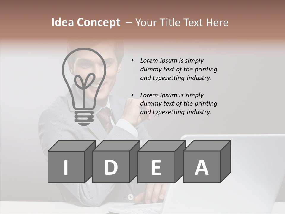 Smiling Glasses Young PowerPoint Template