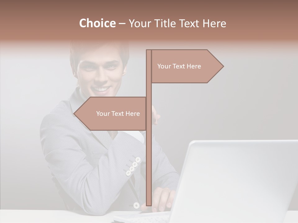 Smiling Glasses Young PowerPoint Template