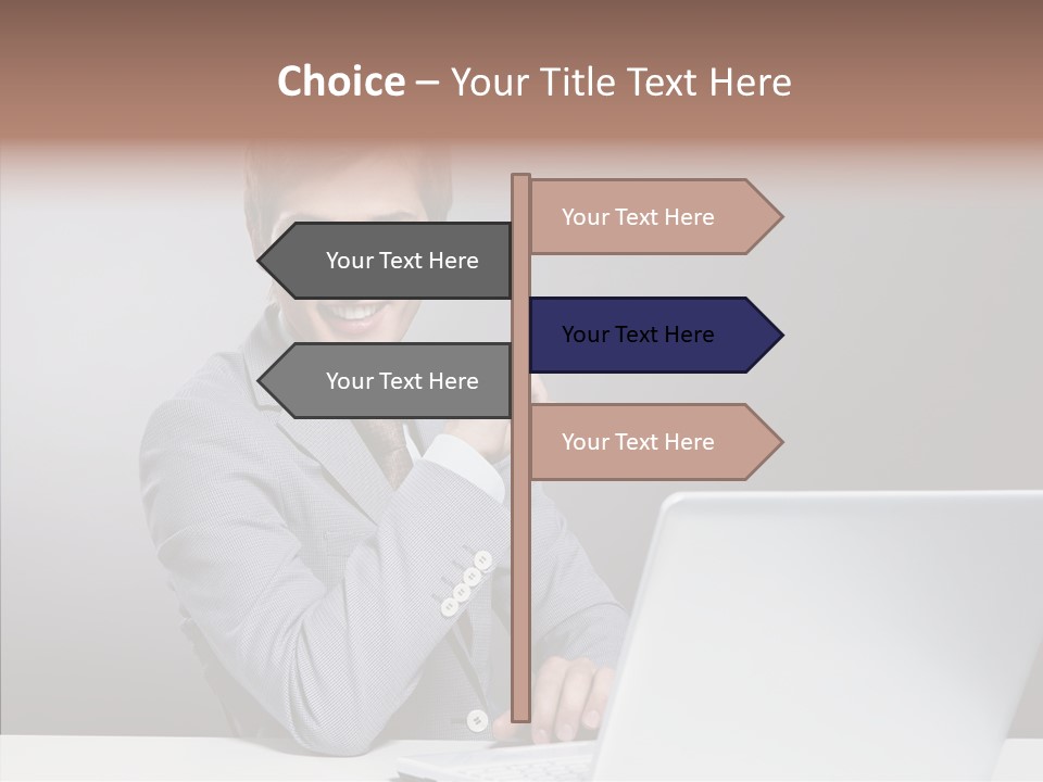 Smiling Glasses Young PowerPoint Template