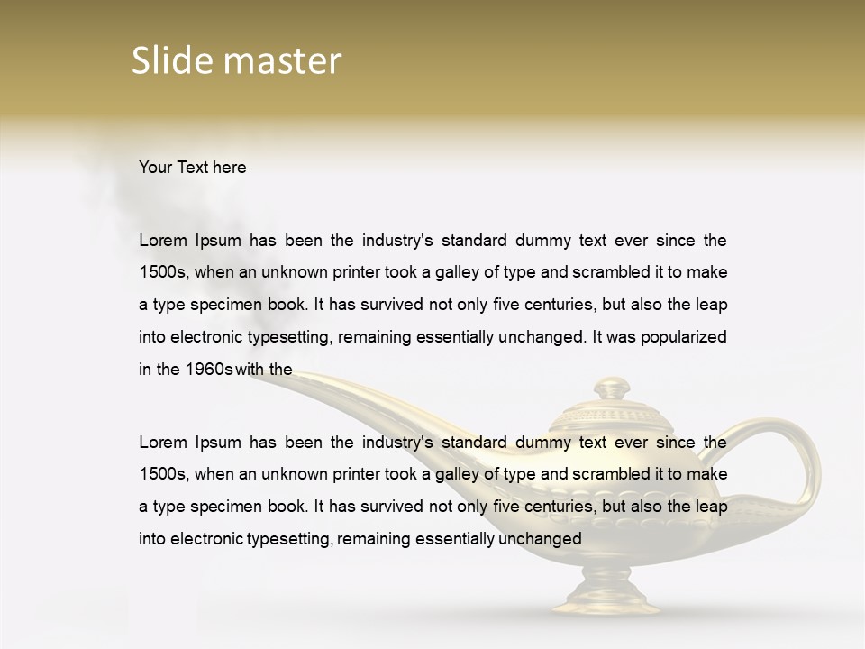 Antique Genie Lamp PowerPoint Template