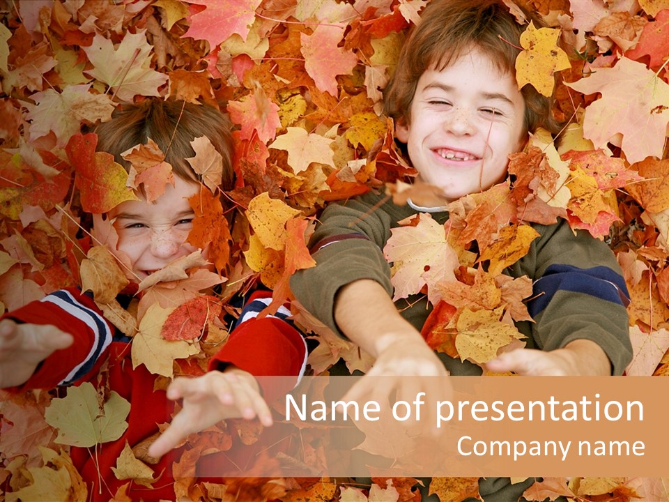 Close Up Play Autumn PowerPoint Template