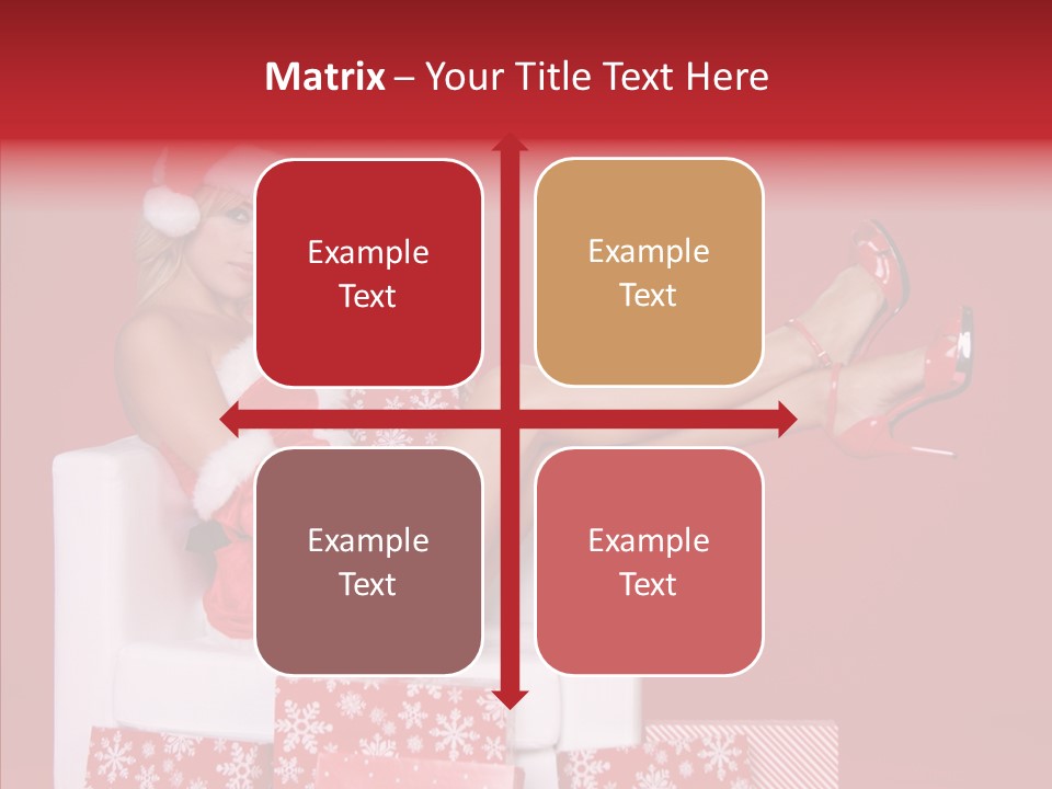 A Woman In A Santa Claus Outfit Sitting On A Chair PowerPoint Template
