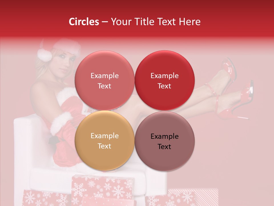 A Woman In A Santa Claus Outfit Sitting On A Chair PowerPoint Template