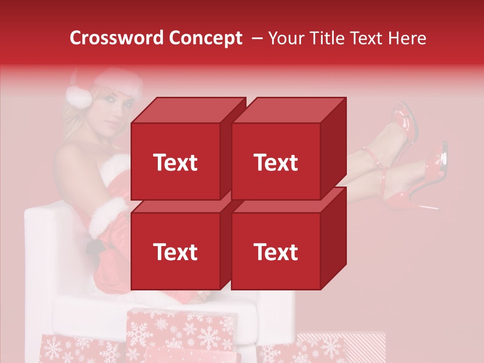 A Woman In A Santa Claus Outfit Sitting On A Chair PowerPoint Template