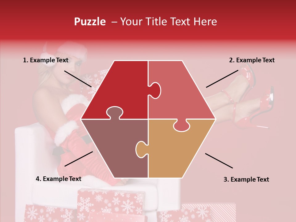 A Woman In A Santa Claus Outfit Sitting On A Chair PowerPoint Template