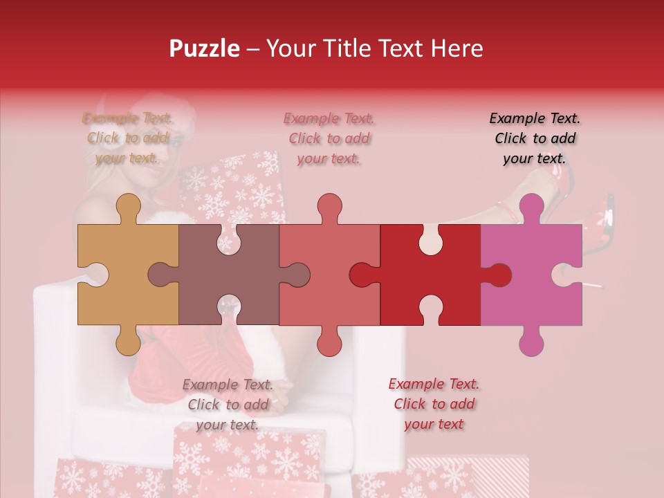 A Woman In A Santa Claus Outfit Sitting On A Chair PowerPoint Template