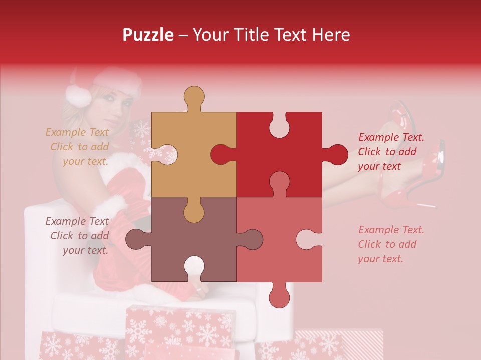 A Woman In A Santa Claus Outfit Sitting On A Chair PowerPoint Template