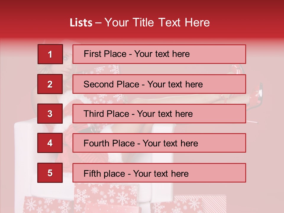 A Woman In A Santa Claus Outfit Sitting On A Chair PowerPoint Template