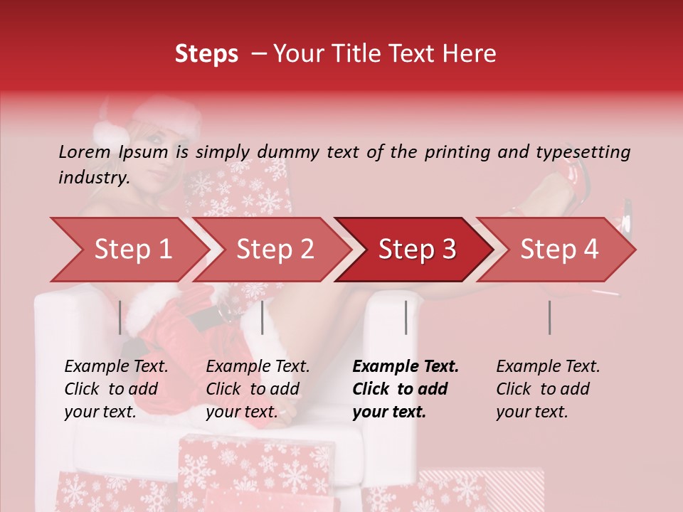 A Woman In A Santa Claus Outfit Sitting On A Chair PowerPoint Template