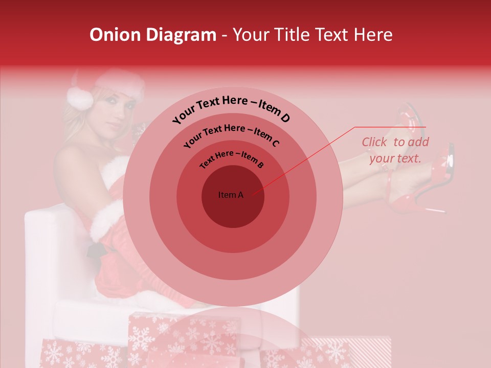 A Woman In A Santa Claus Outfit Sitting On A Chair PowerPoint Template