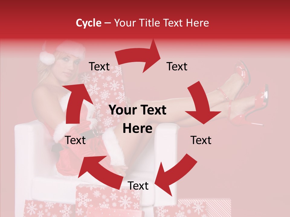A Woman In A Santa Claus Outfit Sitting On A Chair PowerPoint Template