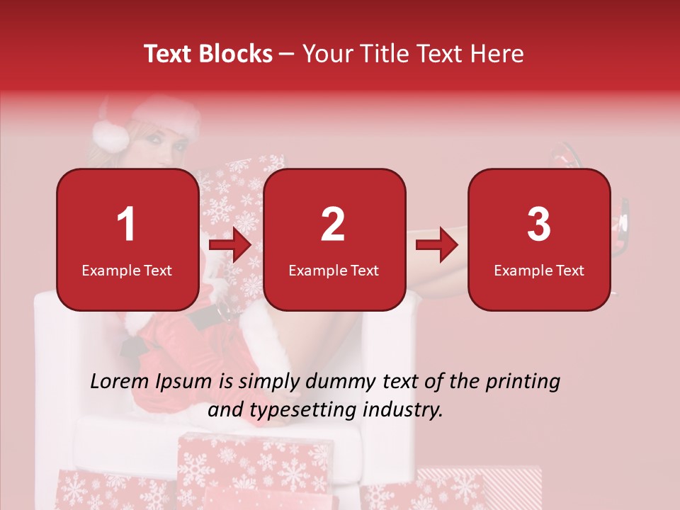 A Woman In A Santa Claus Outfit Sitting On A Chair PowerPoint Template