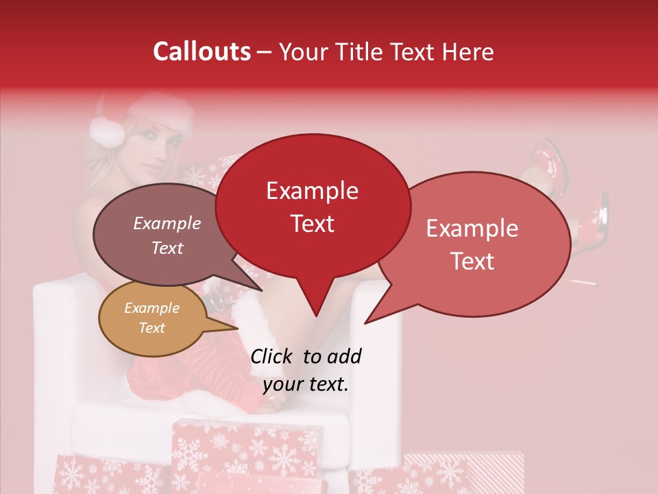 A Woman In A Santa Claus Outfit Sitting On A Chair PowerPoint Template