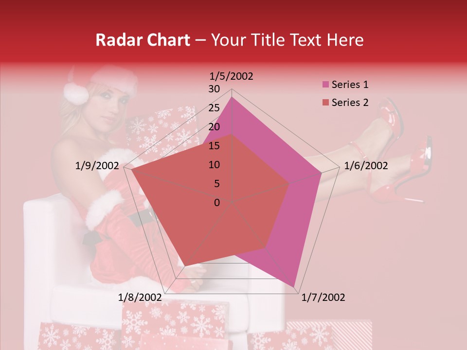 A Woman In A Santa Claus Outfit Sitting On A Chair PowerPoint Template
