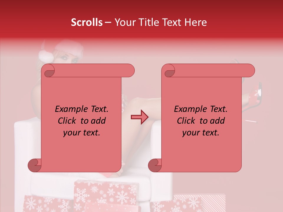 A Woman In A Santa Claus Outfit Sitting On A Chair PowerPoint Template