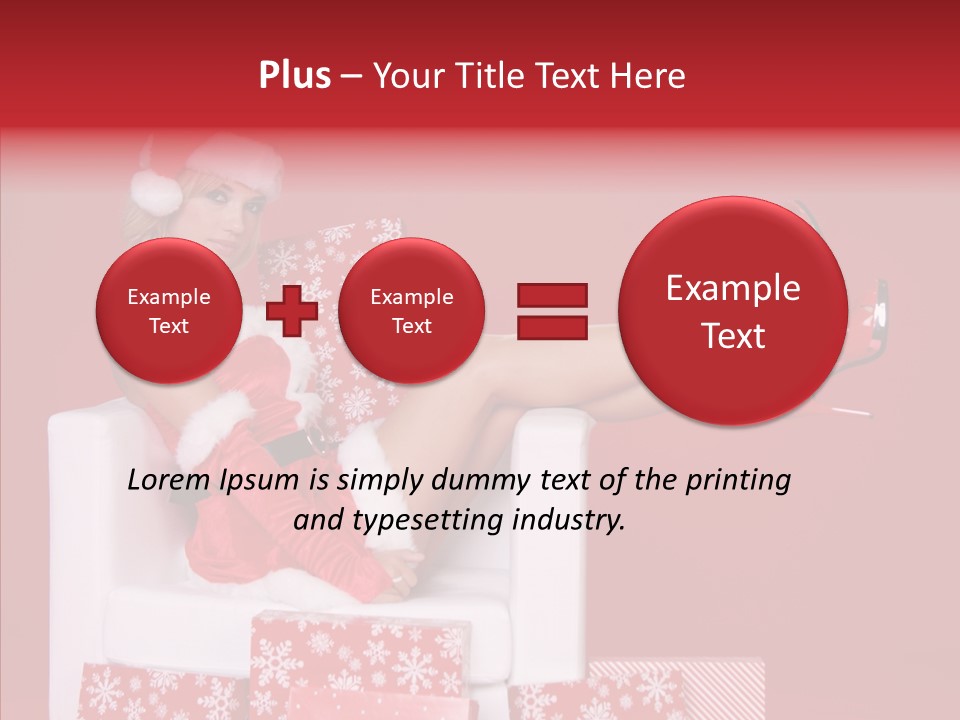 A Woman In A Santa Claus Outfit Sitting On A Chair PowerPoint Template