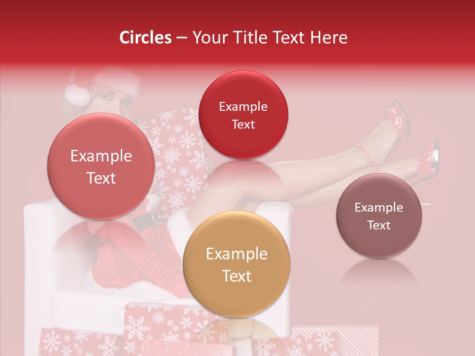 A Woman In A Santa Claus Outfit Sitting On A Chair PowerPoint Template