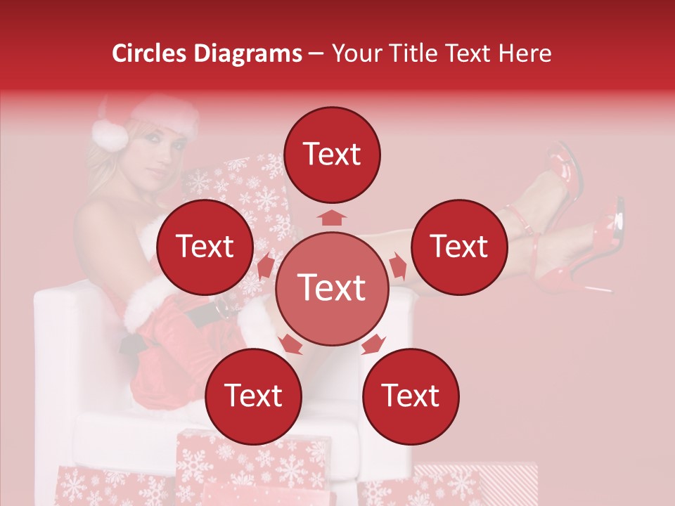 A Woman In A Santa Claus Outfit Sitting On A Chair PowerPoint Template