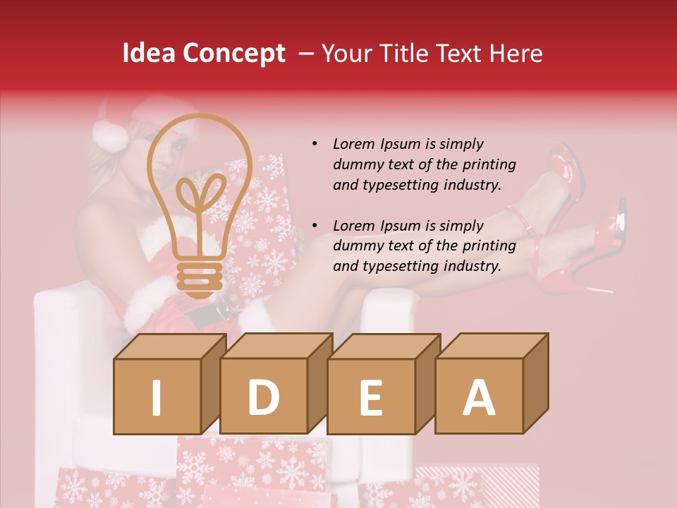 A Woman In A Santa Claus Outfit Sitting On A Chair PowerPoint Template