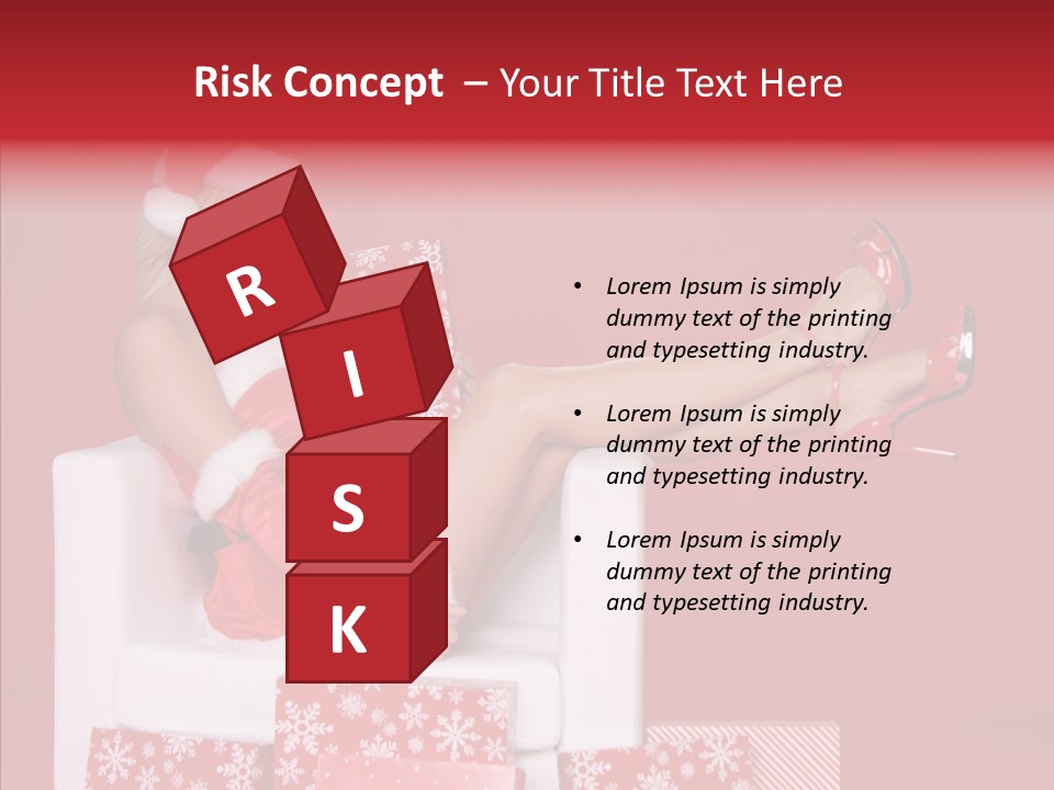 A Woman In A Santa Claus Outfit Sitting On A Chair PowerPoint Template