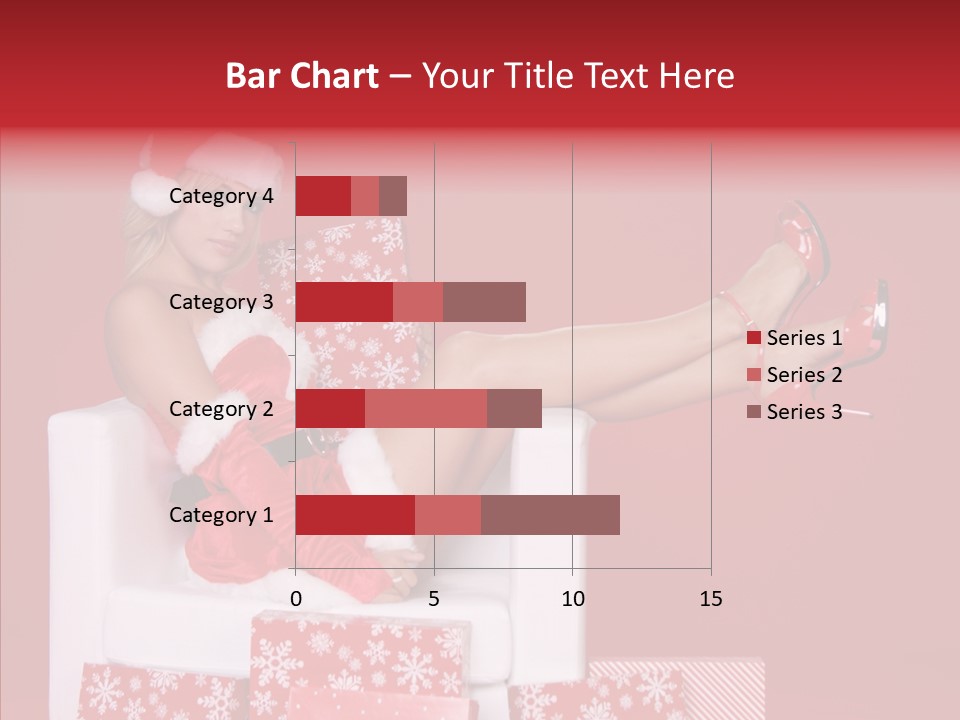 A Woman In A Santa Claus Outfit Sitting On A Chair PowerPoint Template