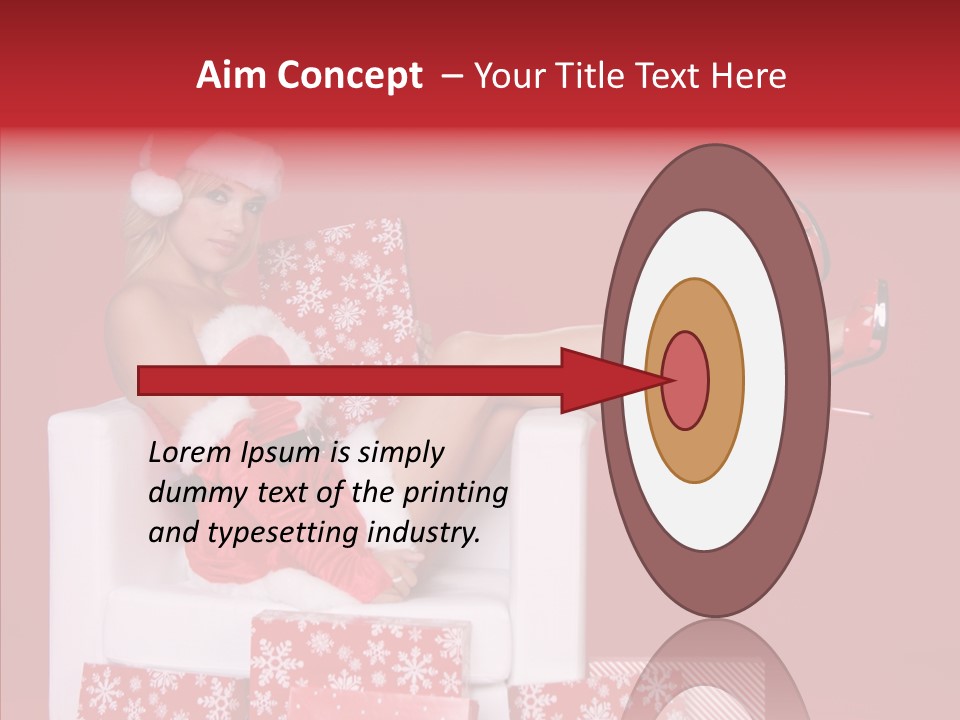 A Woman In A Santa Claus Outfit Sitting On A Chair PowerPoint Template