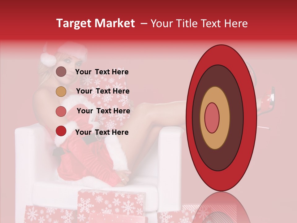 A Woman In A Santa Claus Outfit Sitting On A Chair PowerPoint Template