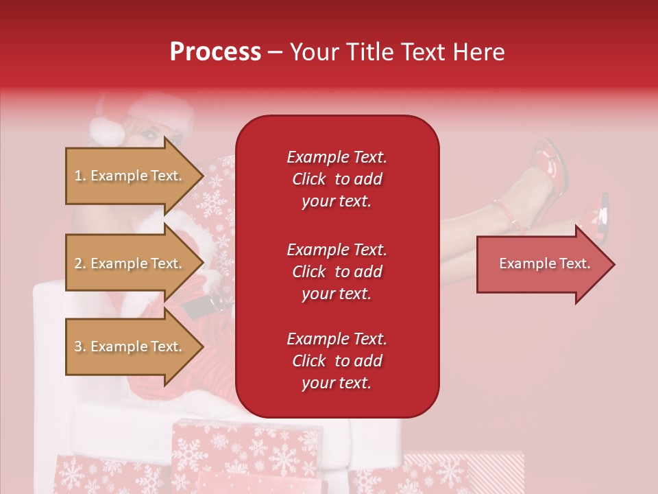 A Woman In A Santa Claus Outfit Sitting On A Chair PowerPoint Template