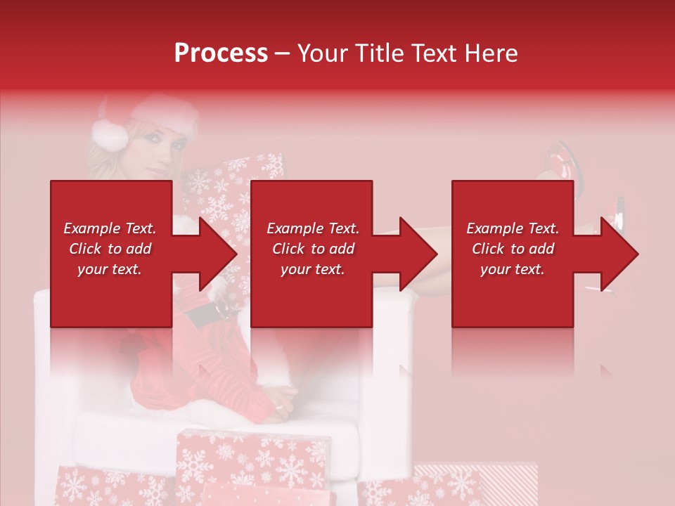 A Woman In A Santa Claus Outfit Sitting On A Chair PowerPoint Template