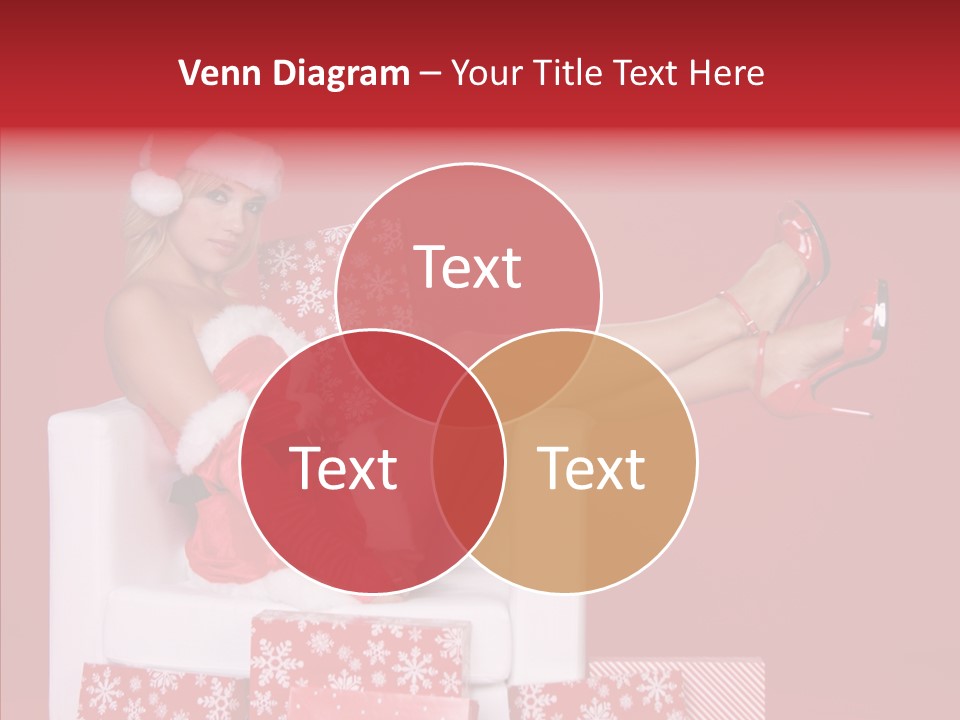 A Woman In A Santa Claus Outfit Sitting On A Chair PowerPoint Template
