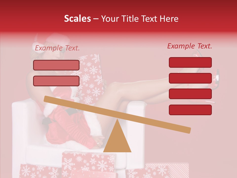 A Woman In A Santa Claus Outfit Sitting On A Chair PowerPoint Template