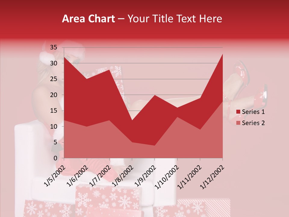 A Woman In A Santa Claus Outfit Sitting On A Chair PowerPoint Template