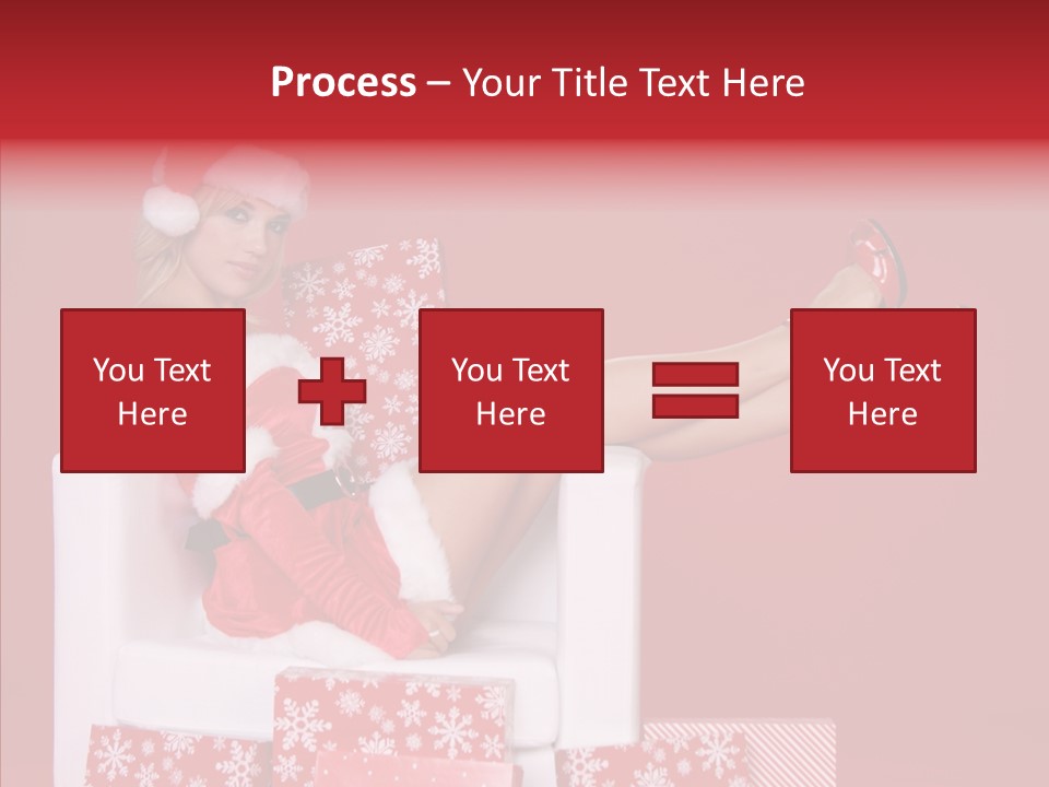 A Woman In A Santa Claus Outfit Sitting On A Chair PowerPoint Template