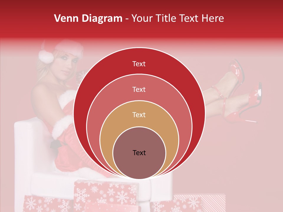 A Woman In A Santa Claus Outfit Sitting On A Chair PowerPoint Template