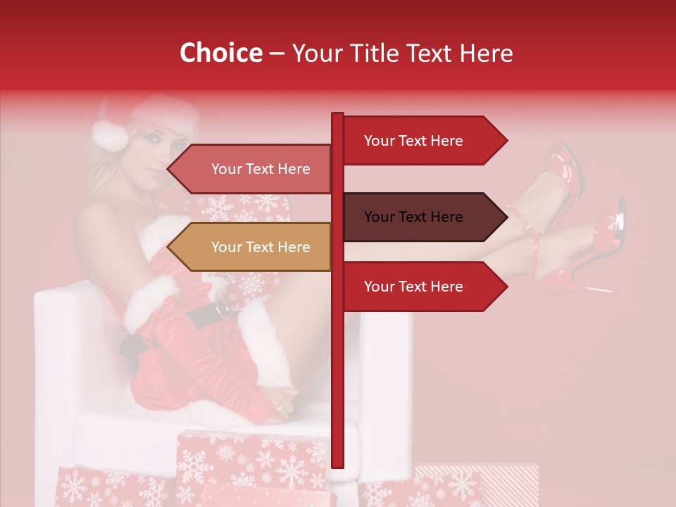 A Woman In A Santa Claus Outfit Sitting On A Chair PowerPoint Template