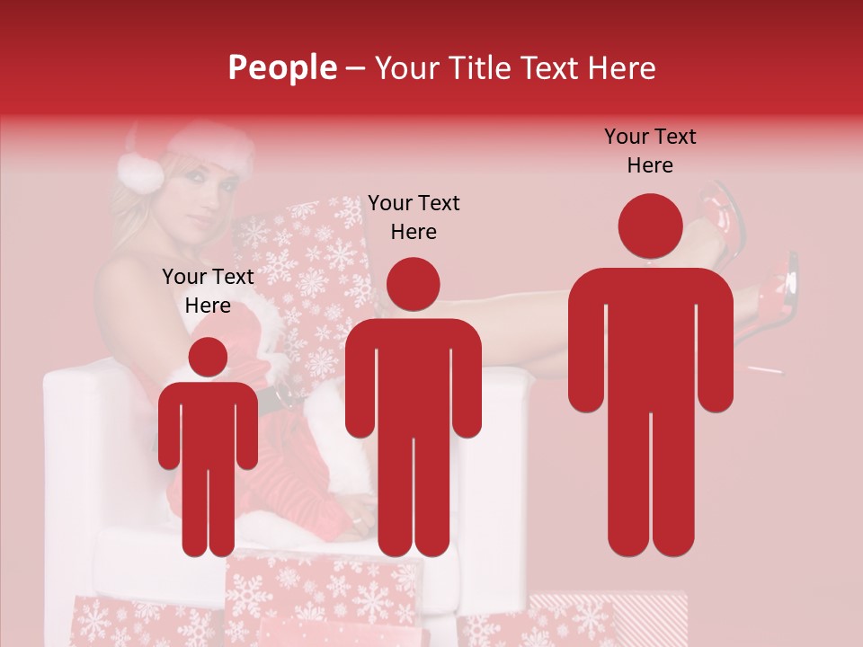 A Woman In A Santa Claus Outfit Sitting On A Chair PowerPoint Template