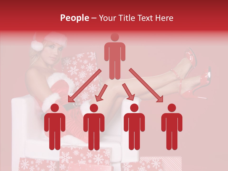A Woman In A Santa Claus Outfit Sitting On A Chair PowerPoint Template