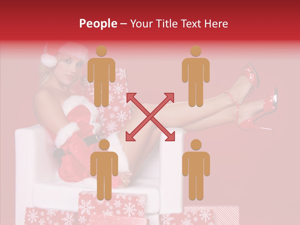 A Woman In A Santa Claus Outfit Sitting On A Chair PowerPoint Template