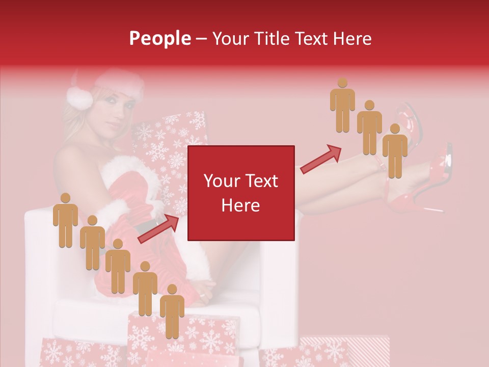 A Woman In A Santa Claus Outfit Sitting On A Chair PowerPoint Template