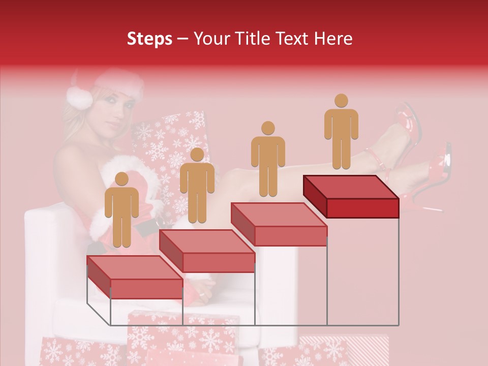 A Woman In A Santa Claus Outfit Sitting On A Chair PowerPoint Template