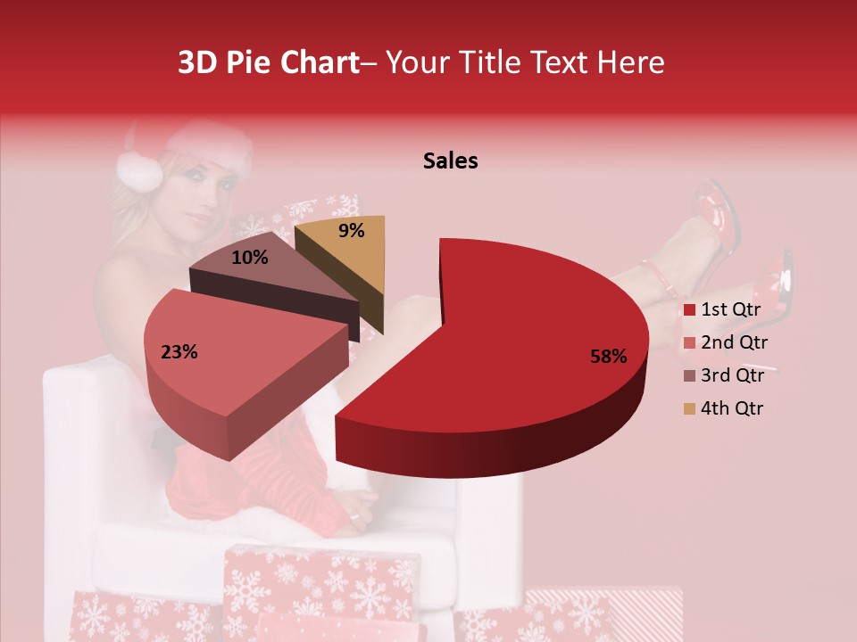 A Woman In A Santa Claus Outfit Sitting On A Chair PowerPoint Template