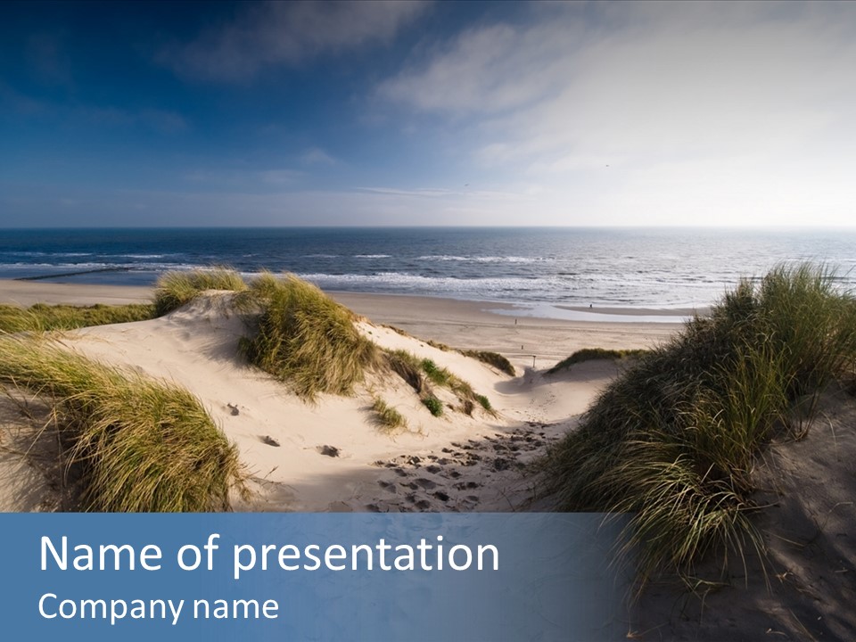 Clouds Blue Beach PowerPoint Template