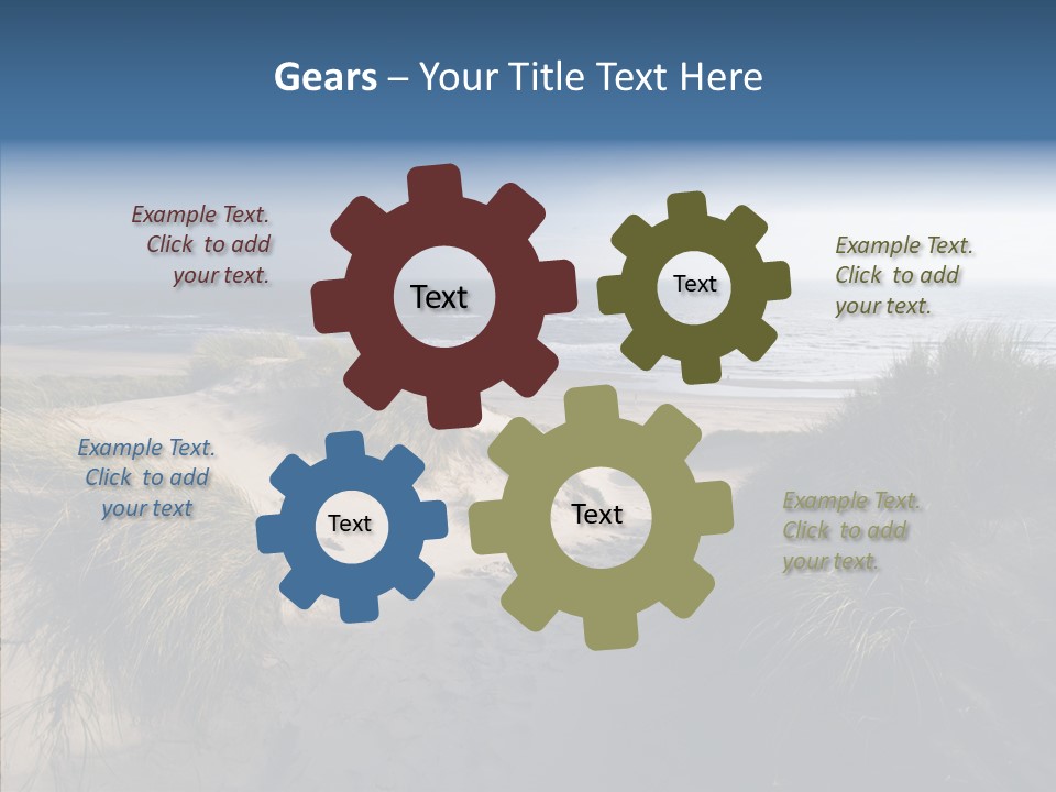 Clouds Blue Beach PowerPoint Template