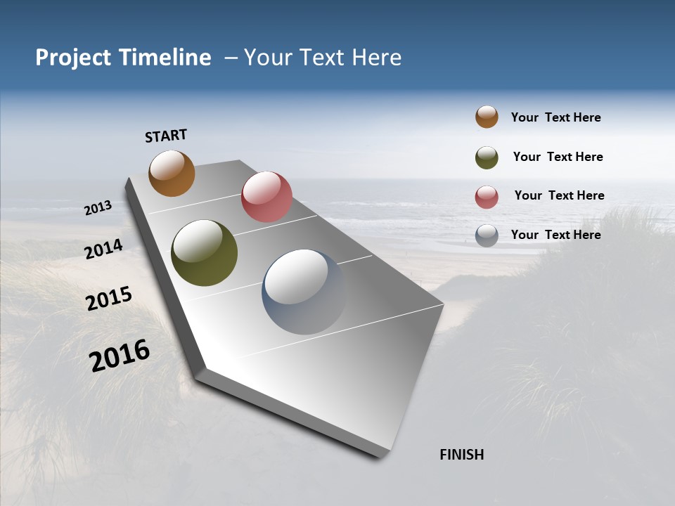 Clouds Blue Beach PowerPoint Template