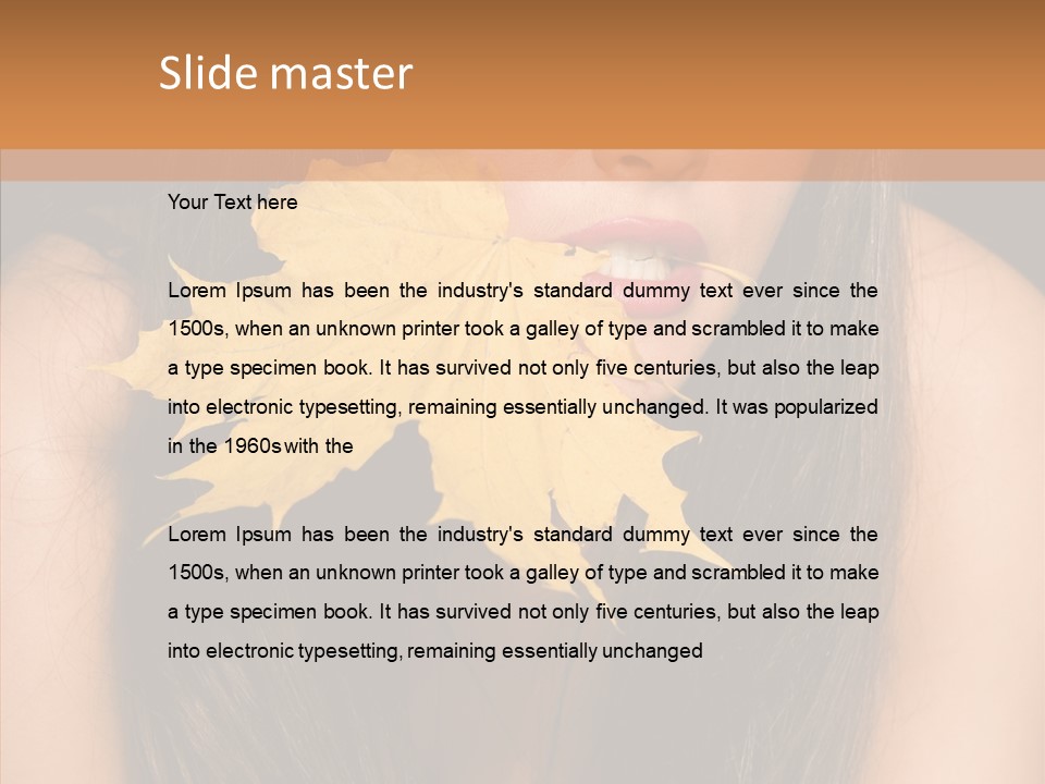 Brunette Pose Posing PowerPoint Template