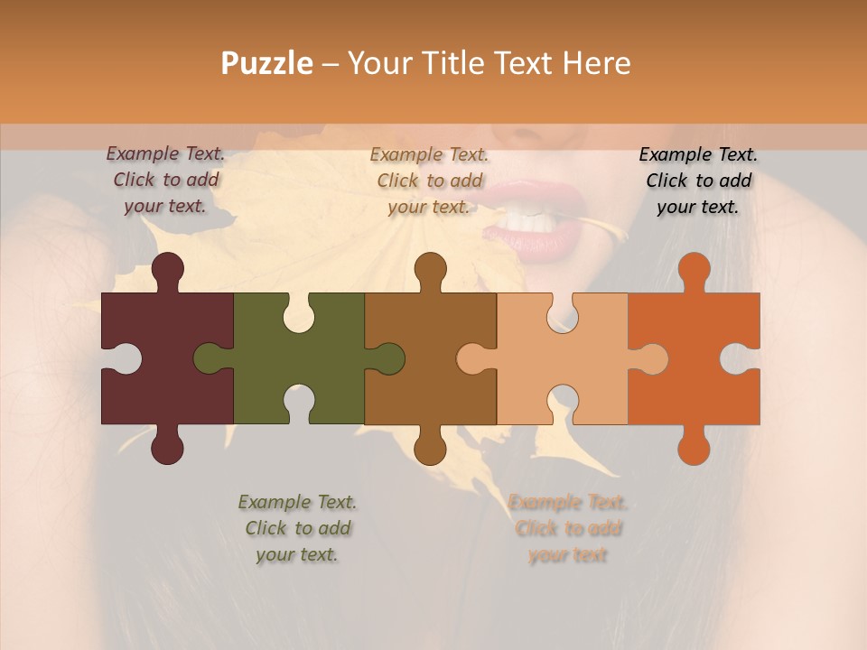 Brunette Pose Posing PowerPoint Template