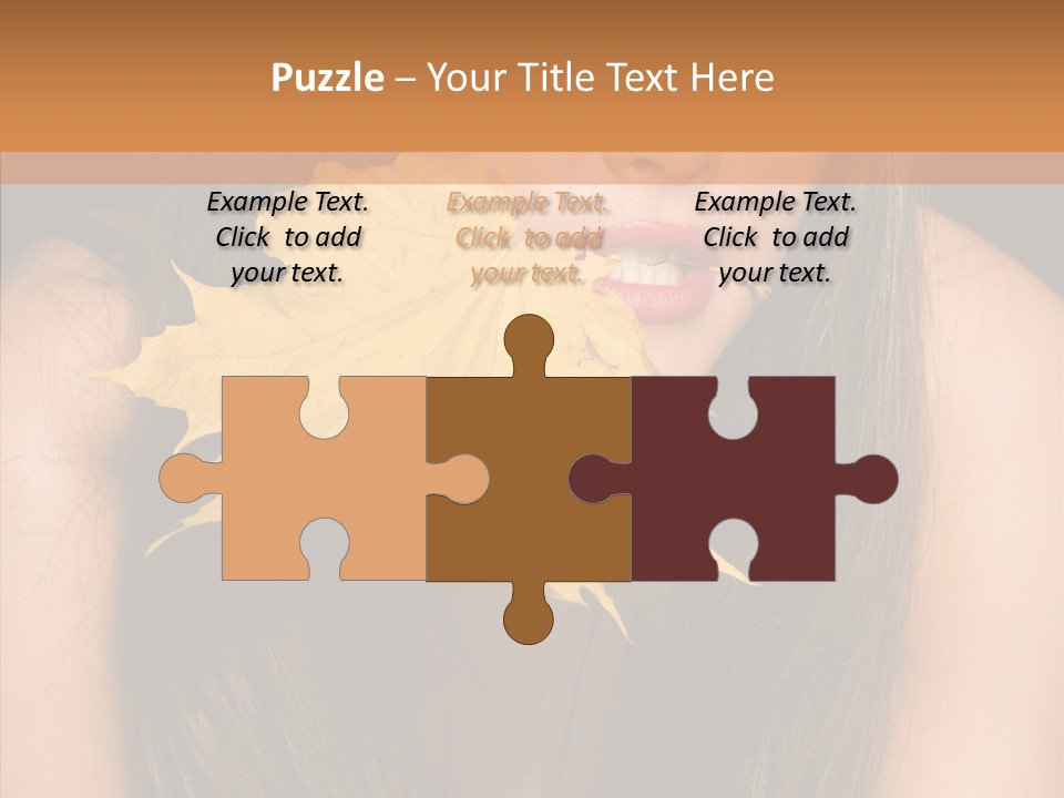 Brunette Pose Posing PowerPoint Template