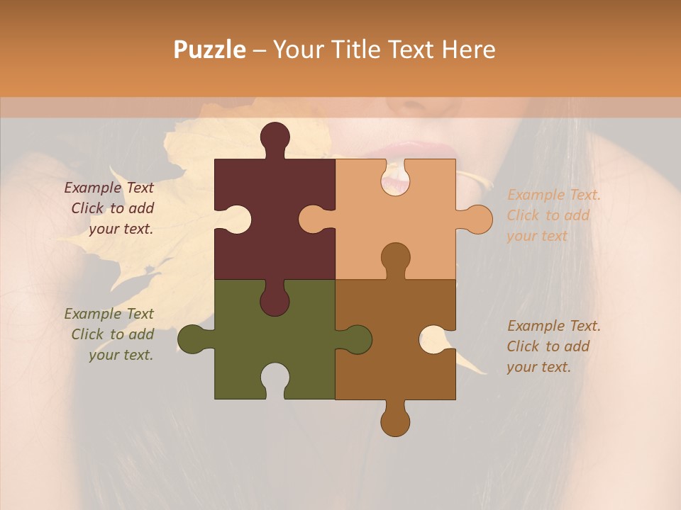 Brunette Pose Posing PowerPoint Template